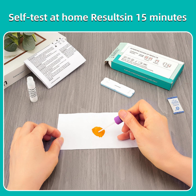 H. Pylori Helicobacter Pylori Stool 2Test Kit, 10-15 Minutes, Highly Accurate, Easy to Use，Home Testing, No Lab Visit Required