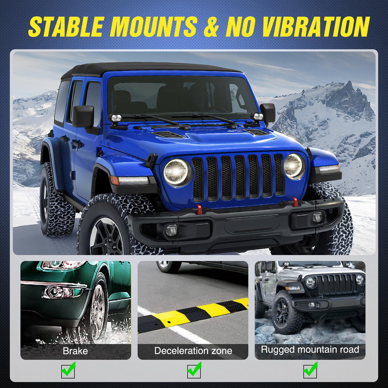 Nilight Light Mounting Bracket Hood Cowl Mount Brackets for Front A-Pillar Auxiliary Offroad LED Pod Light Work Lights on 2018-2023 Jeep Wrangler JL/JLU 2020-2023 Gladiator JT A-Pillar JL/JLU JT