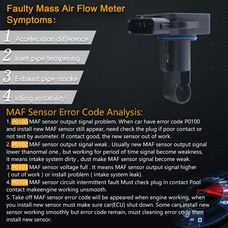 Mass Air Flow Sensor Maf Meter Compatible with Jaguar S-Type V6 3.0L 02-08; X-Type V6 2.5L 02-05 & LR2 L6 3.2L & Lexus/Mazda/Scion/Toyota/Volvo & More Replace OE 1525A016