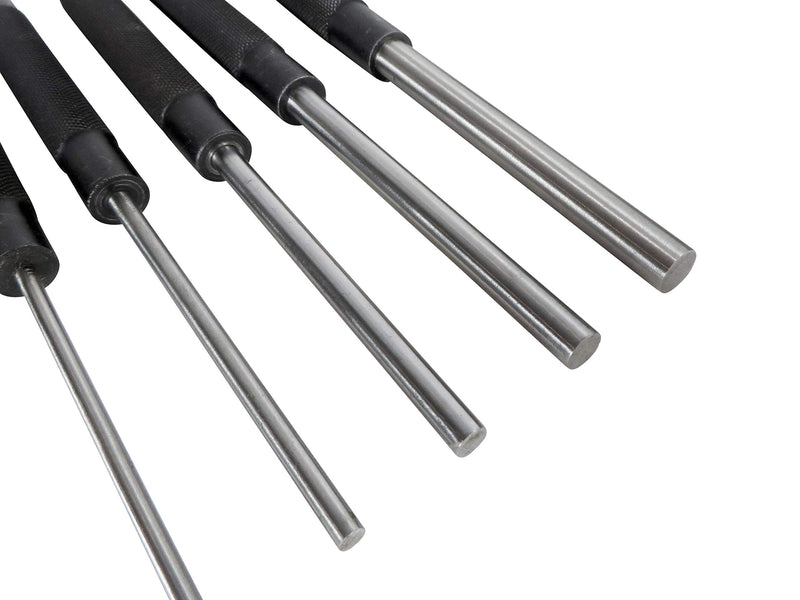 Taytools 466125 18 Piece Roll Pin Punch Set with 8 Inch Long and 4 Inch Short Pins, Includes Sizes 1/16 Through 3/8 Inch, Automatic Center Punch in Canvas Storage Pouch