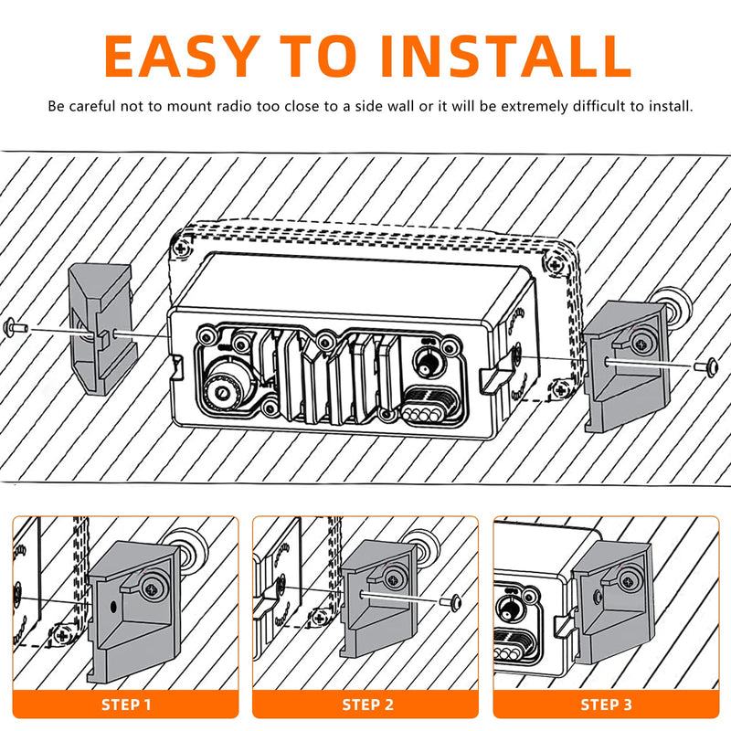 Flush Mount Kit MMB-84, VHF Radios Fixed Mount Flush Mount Brackets Fit for Standard Horizon and Most Standard Fixed Mount VHF Radios
