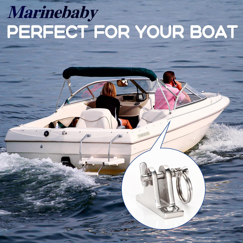 4X Bimini Top Deck Hinge with Pin and Ring (4, 4 Pcs)