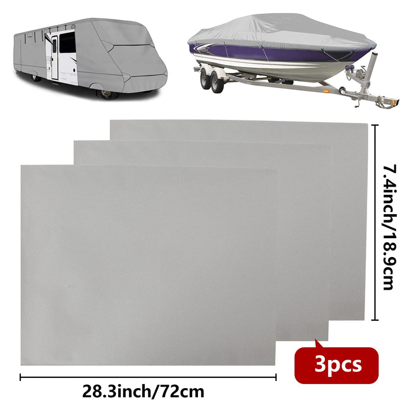 Tuszom 900D 3PCS (28.5" L*19" W) RV Cover Repair kit Waterproof Heavy Duty Self-Adhesive Canvas Patch Repair kit for Boat Cover RV Cover