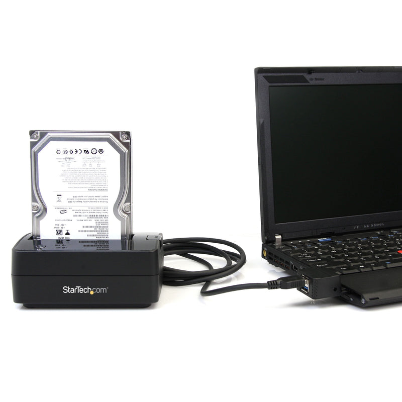 StarTech.com Single Bay USB 3.0 to SATA Hard Drive Docking Station, USB 3.0 (5 Gbps) Hard Drive Dock, External 2.5/3.5" SATA I/II/III HDD/SSD Docking Station, Top-Loading Hard Drive Bay (SATDOCKU3S) 1 Bay
