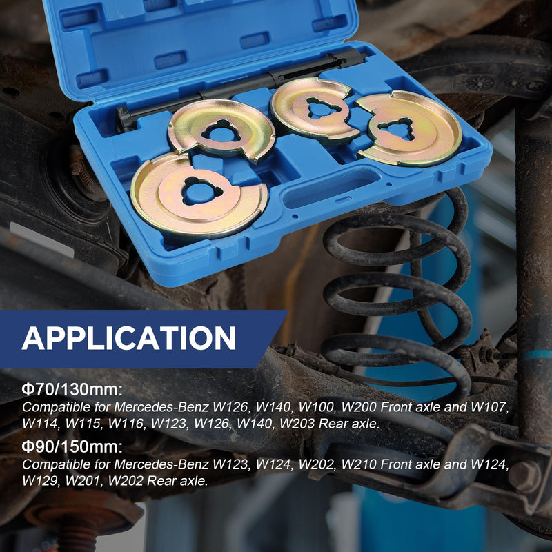 DASBET Suspension Coil Spring Compressor Set 5PCS Front Rear Axle Telescopic Repair Tool Kit Compatible with Mercedes Benz (Golden) Golden
