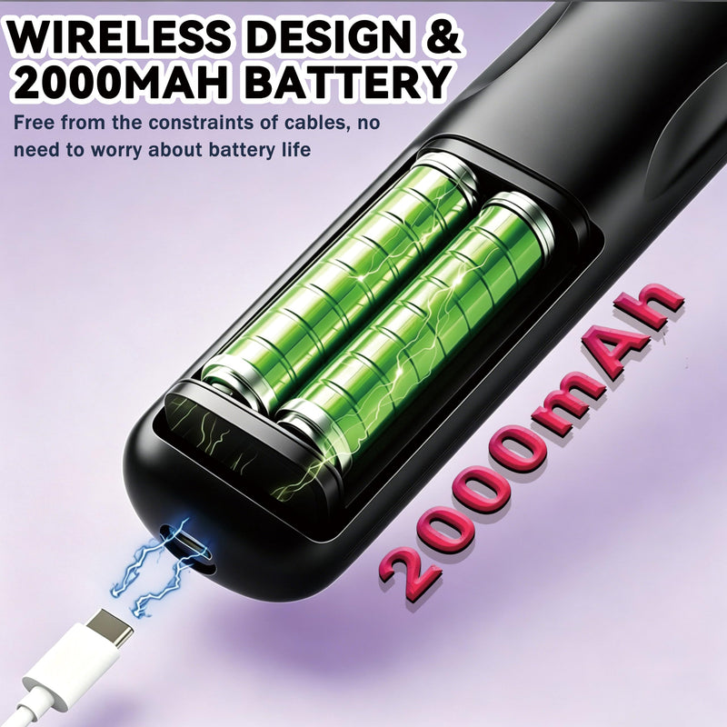 Wireless Straightening Brush, Bwaliffury Portable Brush Smoothing 2 in 1.160 °C - 200 °C, 3 Temperature Settings, LED Display, Brosse Coiffant, Ceramic Coating, for Home and Salon, Hair and Beard