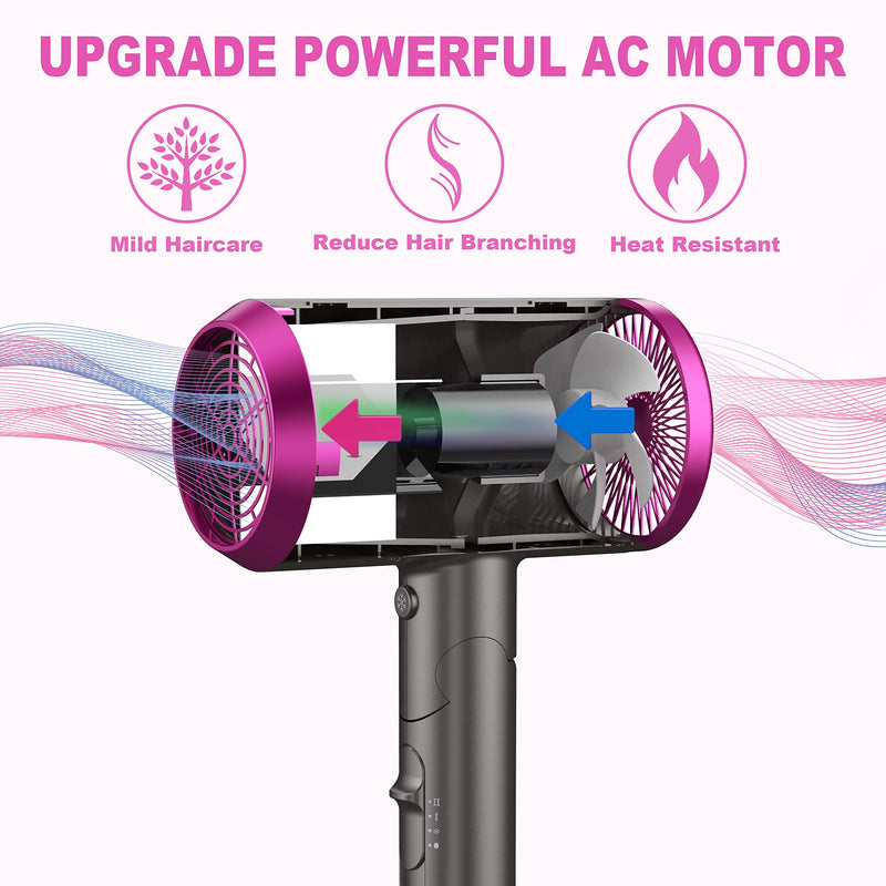  [AUSTRALIA] - Travel Hair Dryer with Diffuser, Professional Hairdryer Low Noise Lightweight Blow Dryer for Curly Hair Concentrator with 2 Speed, Heat and Cool Setting for Women Men Home Salon Gift