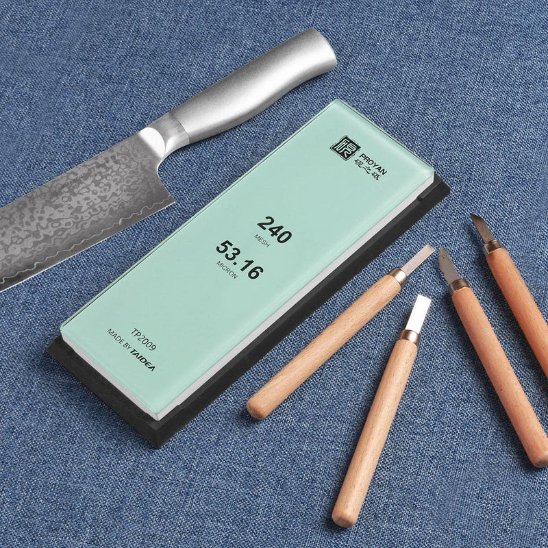 Glass Sharpening Stone with Non-slip Rubber Base, Professional Whetstone, Glass Stone 10,000 Grit SET-D