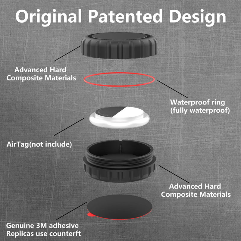 Adhesive Mount for Air Tracker Tag, Waterproof, Durable, Screw-On Design Air Tracker tag Case, Find Your Bike, Car and More - 2 Pack