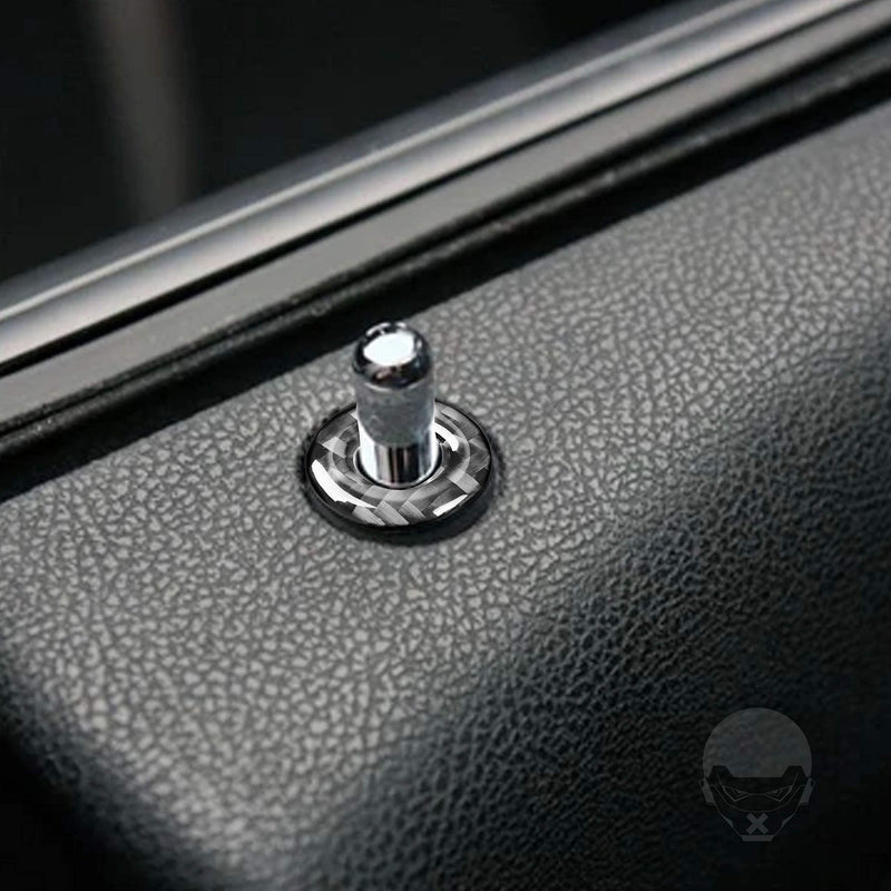 NVCNX Real Carbon Fiber Accessories Compatible with Dodge Charger 2011-2023 2012 2013 2014 2015 2016 2017 2018 2019 2020 2021 2022 Inner Door Lock Pin Ring Cover Sticker Interior Trim Kit Black 4PCS Door Lock Ring