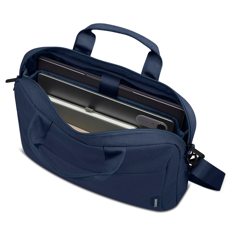 Lenovo 16" Laptop Bag T210 (ECO), Water-Resistant Laptop Sleeve Case with EVA Protective Padding, Dual Compartments, Travel Strap, Eco-Friendly Recycled Material, Fits Up to 16-Inch Laptops, Navy Navy Blue