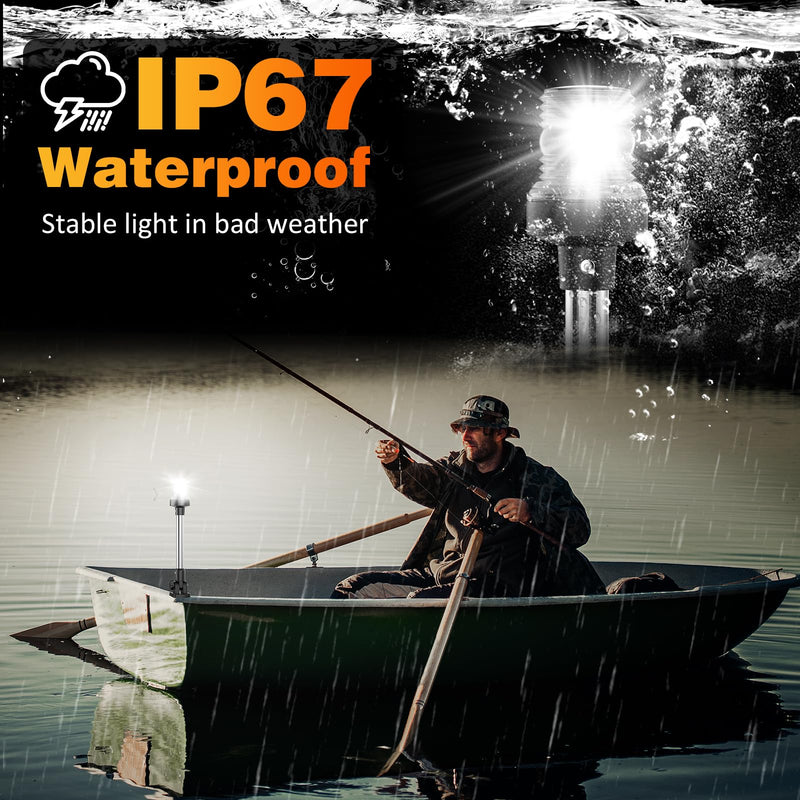 9 Inches Anchor Light Stern Lights for Boats LED Waterproof IP67, White Fold Down Rear Boat Navigation Lights, 3NM Visible Boat Running Light LED Marine for Pontoon, Jon Boats (12-24V) 9 Inches