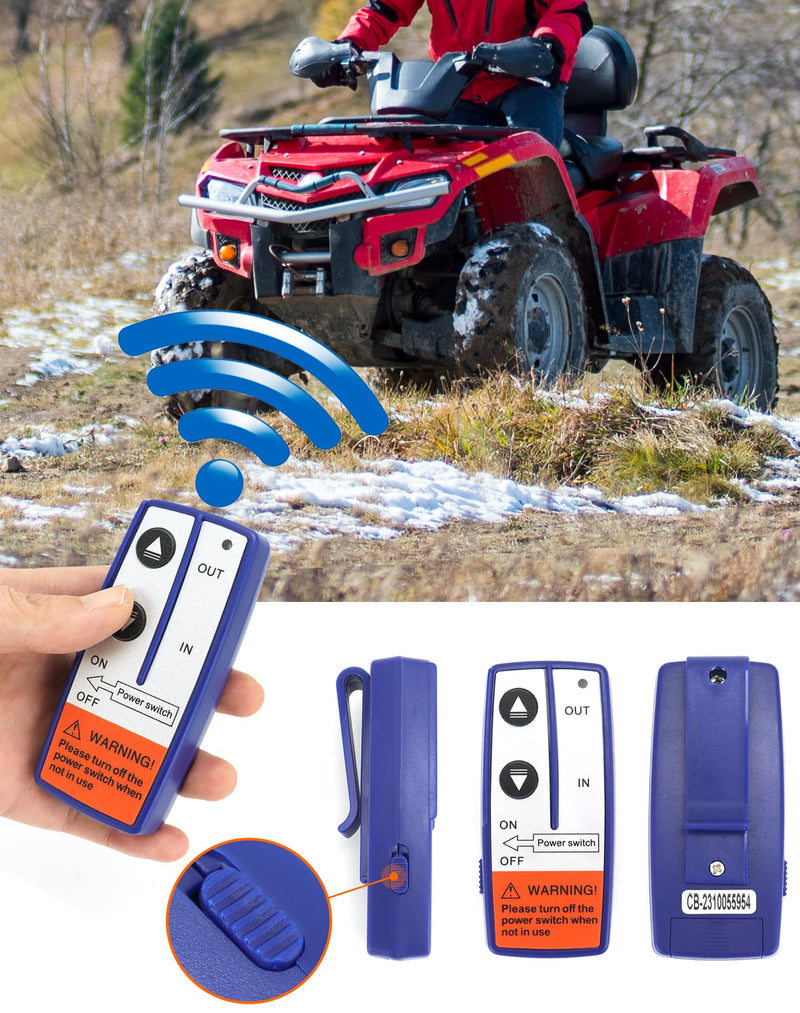 QWORK Wireless Remote Control Winch Kit - 12V 250A Solenoid Relay Contactor+ 2pcs Wireless Winch Remote Control, Compatible with Truck ATV SUV 2000-5000lbs Winches