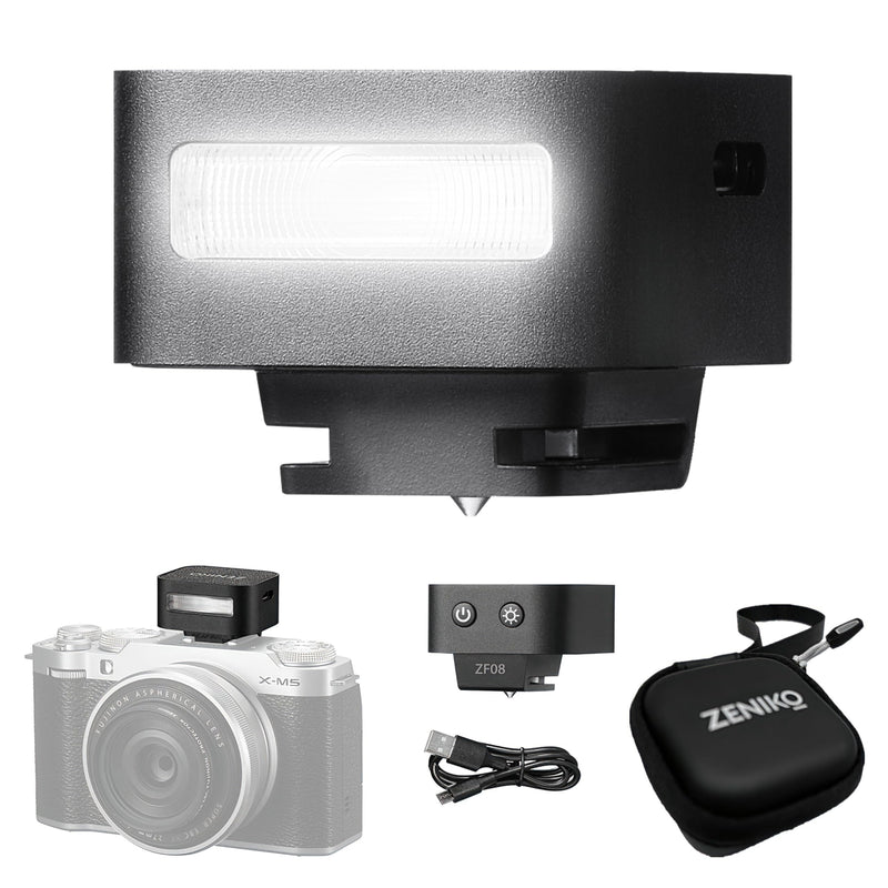 ZF08 Mini Camera Flash Speedlite- On Camera Flash GN16, 5 Power Levels, CCT 6500k ±200k with Universal Hot Shoe Mount ＜3s Fast Recycling for Sony/Canon/Nikon/Panasonic/Olympus(Black,ZF08) ZF08 Black
