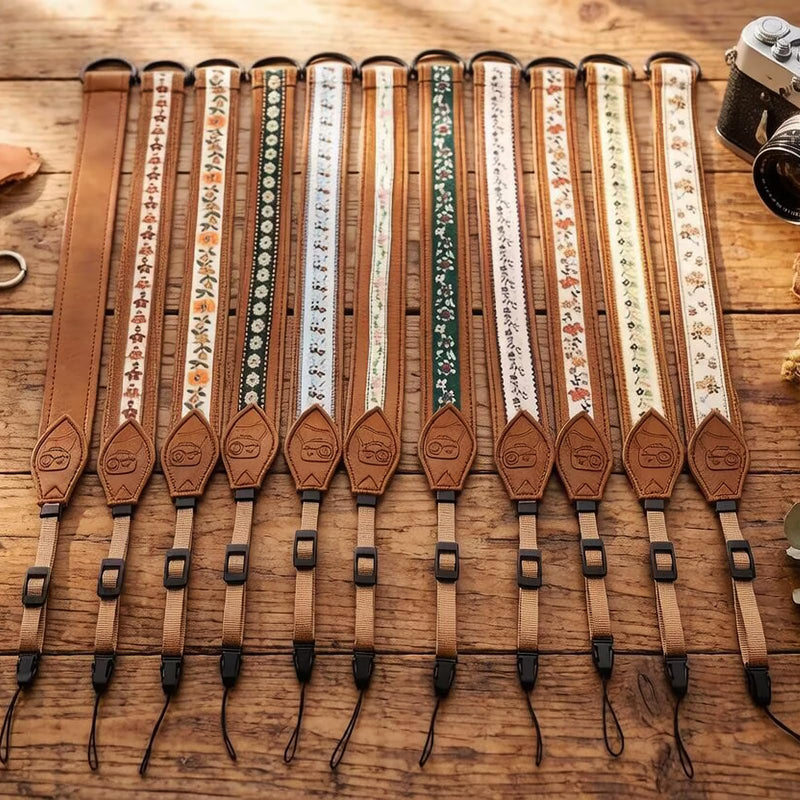 Camera Wrist Strap, Leather Camera Hand Strap for DSLR, Adjustable Quick Release Camera Straps for All Cameras Brown Leather Camera Wrist Strap