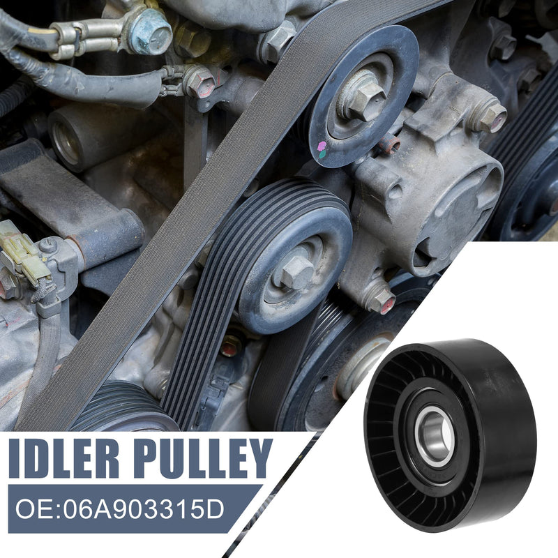 X AUTOHAUX 06A903315D Car Drive Belt Idler Pulley Timing Belt Tensioner for Audi A3 2006-2008 for BMW 128i 2008 for Chrysler for Ford