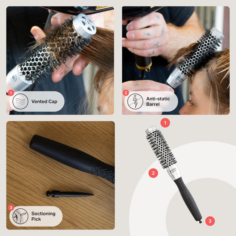  [AUSTRALIA] - Olivia Garden - Essential Blowout Classic Silver Hairbrush 25
