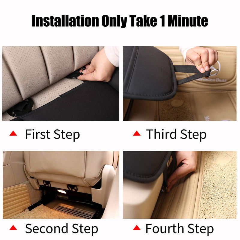 Premium Car Seat Cushion, Driver Seat Cushion with Comfort Memory Foam & Non-Slip Rubber Bottom, Car Seat Pad Works with 95% of Vehicles and Office Chair or Home (Black) Black