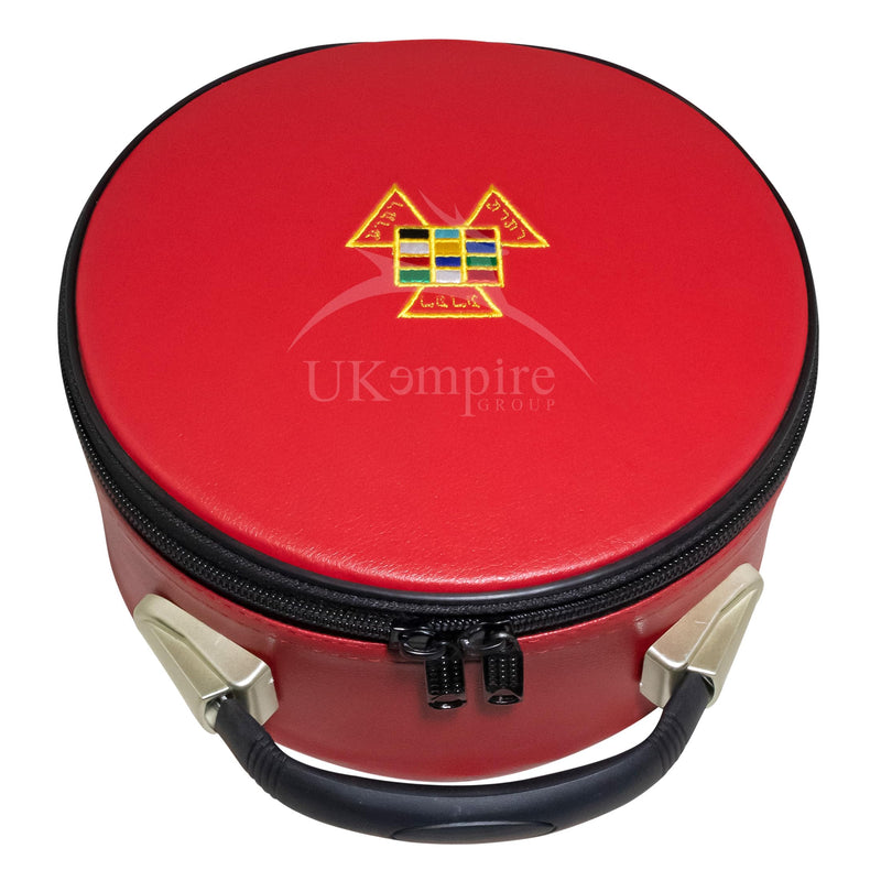 Masonic Royal Arch Past High Priest PHP Crown Cap Case Red | Hat Carrying Bag