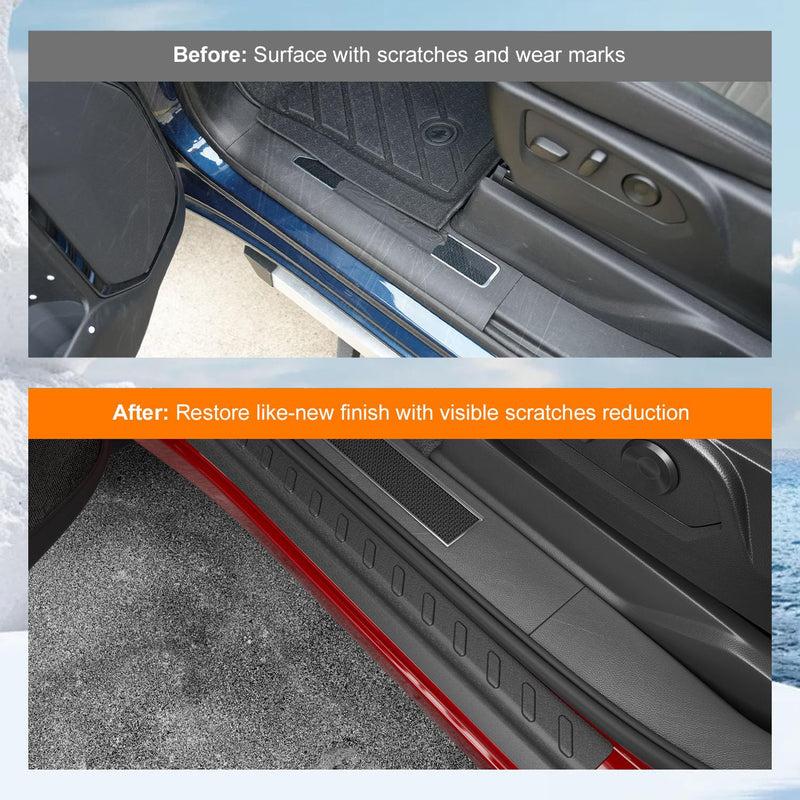 powoq Door Sill Protector Compatible with 2019-2025 Chevy Silverado GMC Sierra 1500 TPE Car Door Protector 4Pcs Car Sill Guard Replacement for 2019-2025 Chevy Silverado Accessories Compatible with 19-25 Chevy Silverado