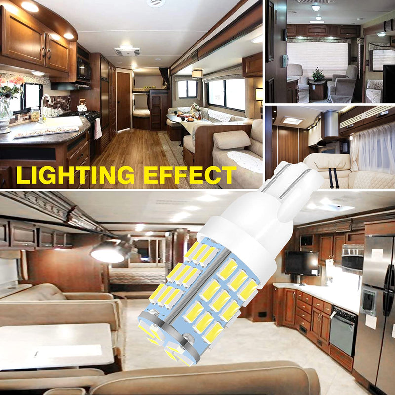 T10 921 194 168 175 LED Bulbs White 20-Packs, Super Bright 3014 42-SMD LED Replacement 12 Volt RV Camper Trailer Boat Trunk Interior Dome Map License Lights, Backup Reverse Lights