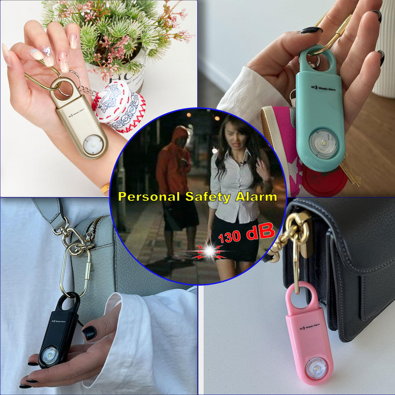 130dB Keychain Siren Ultra Bright Strobe Light. Loud Sound Personal Safety Alarm. SOS Emergency Alerts for Women, Girls, School Children, Night Runners, Hiking. Bear Alarm Deterrent. Pink Button cell