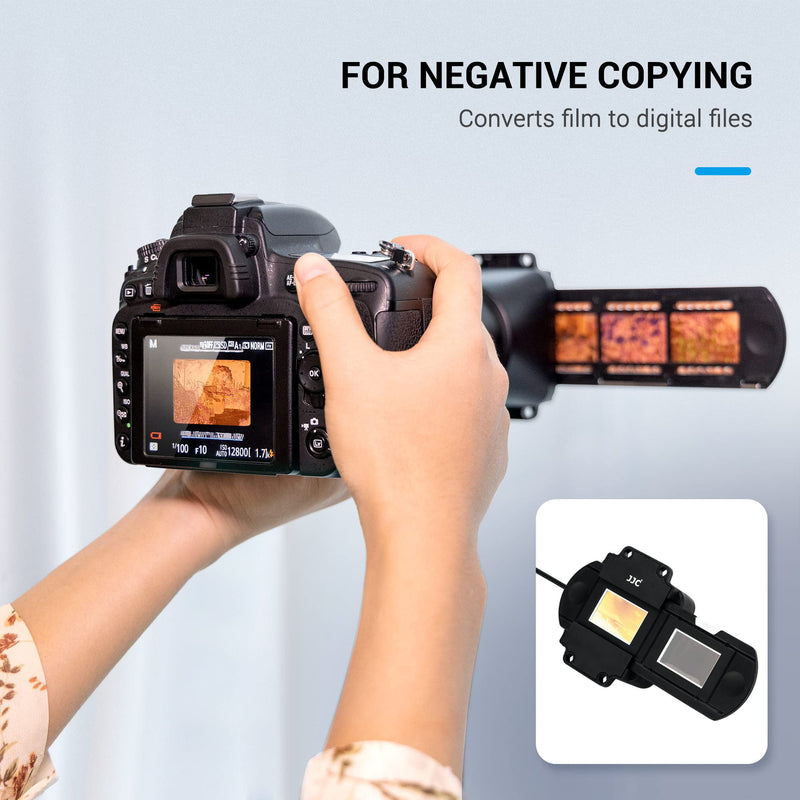 JJC 35mm Negative Film Scanning Copying LED Light Set | 10 levels Adjust,Includes Slides Holder,Film Strip Holder,USB Light Viewer w Shoe Mount,for Negatives Converter to Digital