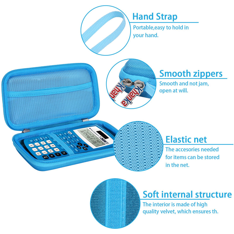 Khanka Hard Travel Case Replacement for Texas Instruments TI-30XIIS Scientific Calculator, Case Only (Blue) Blue