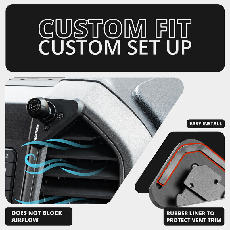 Tackform Link Vent Phone Mount Compatible with 2015-2020 Ford F-150, 2017-2021 Super Duty, 2018-2021 Expedition | Aluminum | Compatible with MagSafe | Universal Magnetic Holder | 2" Arm | Black Knob Large Magsafe Magnet