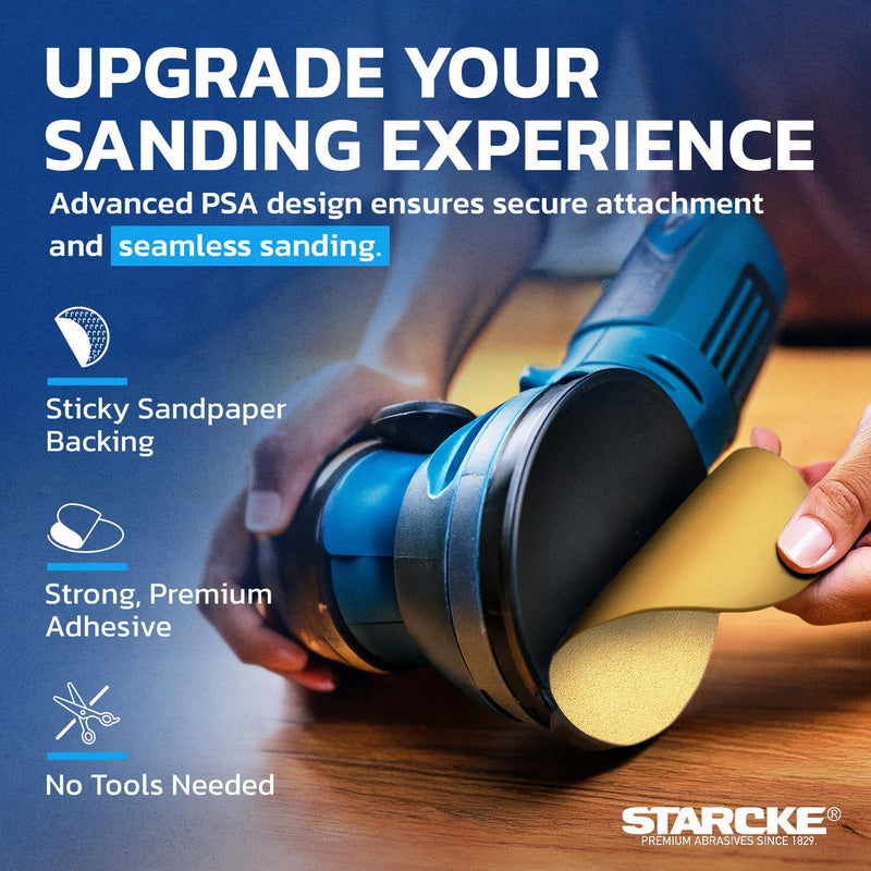 5 inch Sanding Discs 80 Grit Sandpaper Discs PSA Adhesive Sandpaper Roll No Hole - Disc Gold Round Sanding Paper, Durable Sand Paper for Wood, Auto Body, Metal, Marine Paint for Smooth Surfaces 5 Inch / 80 Grit 100.0