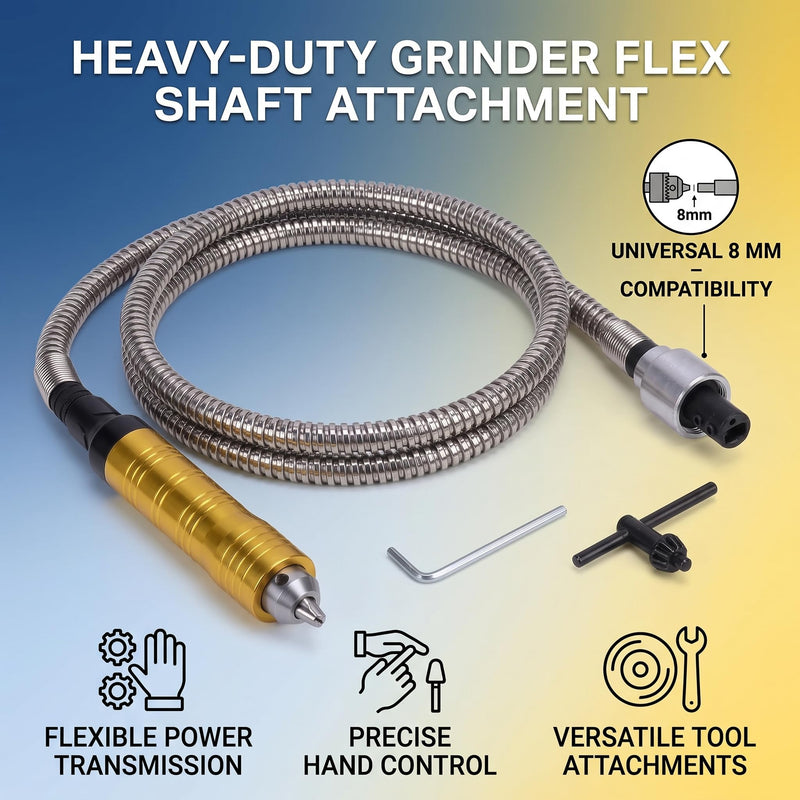 Heavy Duty Flex Shaft, Flexible Flex Shaft Polishing Chuck Rotary Grinder Tool Extension Cable Chuck Handle Electric Polisher Adapter Accessories