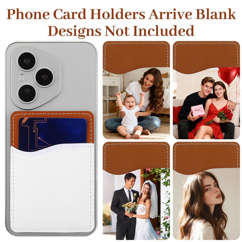 Kenaeeooe 24 Pack Sublimation Phone Case Blanks Pu Leather Card Holder for Phone Case Stick On Wallet for Most Smartphones