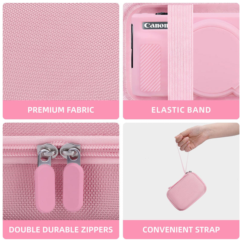 Case for Canon PowerShot SX740 SX730, Hard Case + Silicone Cover, Pink | Protective Carrying Bag, Dust & Scratch Resistant, Compact Portable, Vlog Shooting & Daily Travel Use