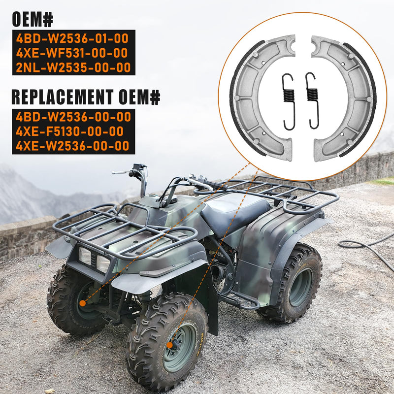 Front/Rear Brake Shoes for Yamaha Bear Tracker 250 Timberwolf 250 Moto-4 250 350 Pro Hauler TerraPro