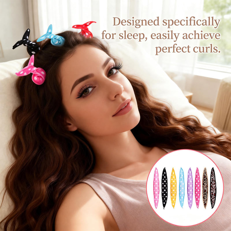  [AUSTRALIA] - 24 Pcs Hair Curler Rollers DIY Night Sleep Foam Hair Styling Tools Flexible Soft Satin Sponge Rollers Overnight Pillow Sponge Curler for Heatless Women Tousle Curly Hairstyle No Heat