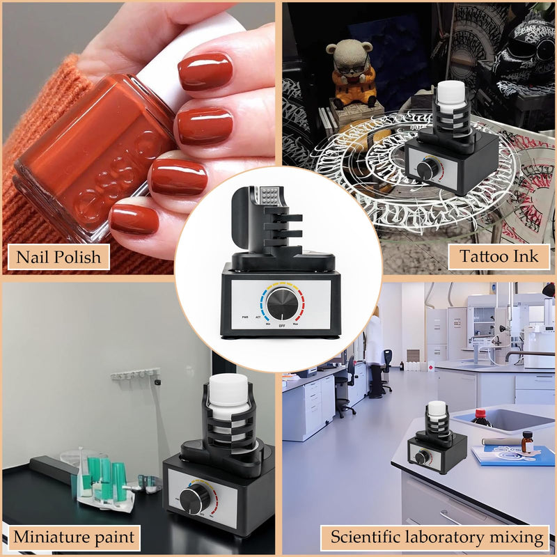 Hands-Free Model Paint Shaker,Mini Adjustable Speed Vortex Mixer Machine for Acrylic Paints,Tattoo Ink,Nail Polish,Eyelash Glue Adhesives,Pigment,Testing Tubes
