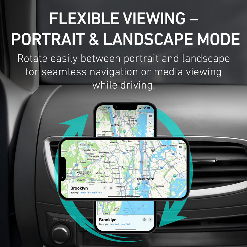 PEEL Magnetic Wireless Car Charger (Black) | Compatible with MagSafe Devices, 15W Fast Wireless Charging, Adjustable Vent Mount for iPhone 17/16/15/14/13/12