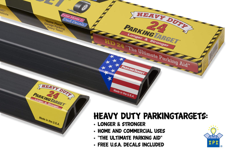 ParkingTarget 18” 1 pcs U.S.A. Garage Heavy Duty Parking Aid Car Stop Indicator Protects Car & Walls Stopper Easy Install Peel and Stick Gadget ipi-HD-18 1 Pack, Part - 18" L x 1.25”H