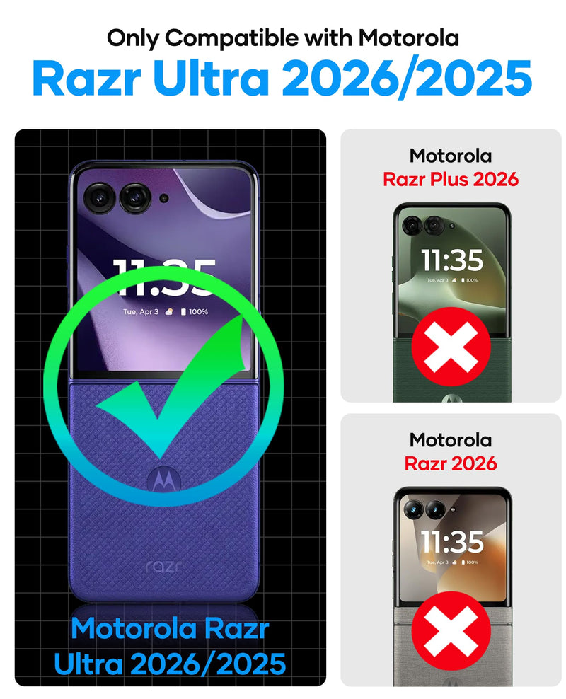 ASAFCASE for Motorola Razr Ultra 2026/2025 Phone Case with Wallet, Purple | Card Holder, Rugged Hinge Protection, Outer HD Screen Protector, Military Drop, Durable Phone Case for Razr Ultra 2026/2025 Dark Purple