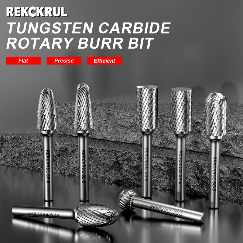 Professional 10 Pcs Tungsten Carbide Rotary Burr Bits Set, Double Cut Carbide Burr with 1/4" Shank for Metal, Wood & Steel – Durable Die Grinder Accessory for Deburring, Engraving & Polishing 10PCS-1/4Shank