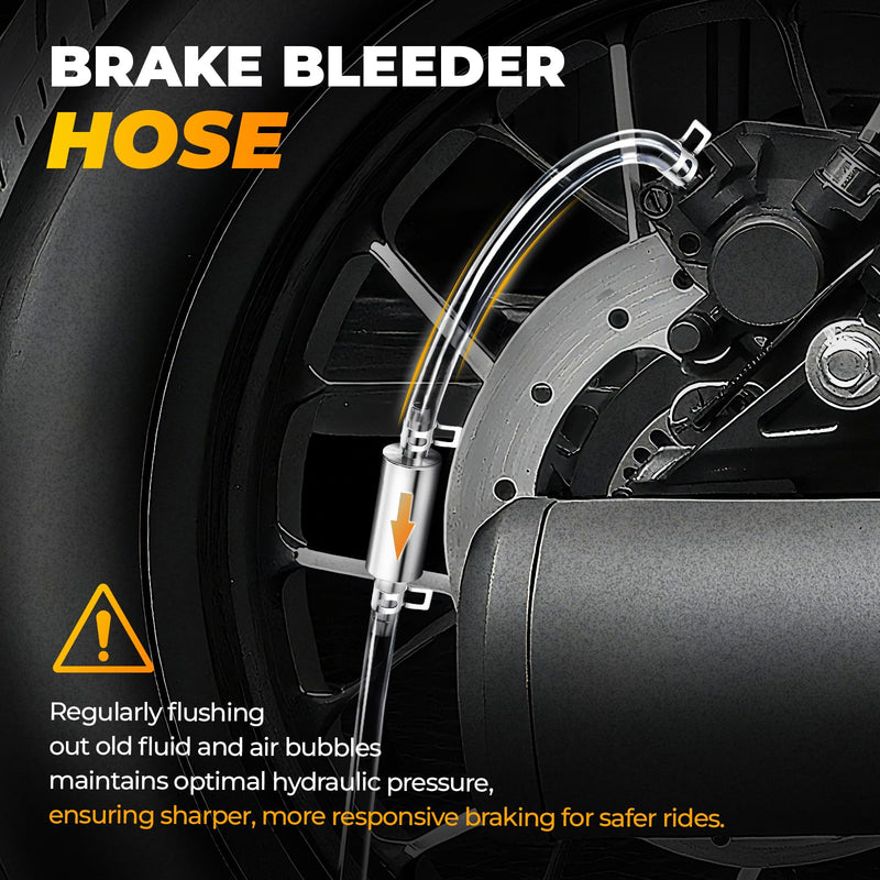 2 Pack Brake Bleeder Hose, Durable Brake Bleeder Kit with Aluminum One Way Check Valve and Soft Tube, Universal Brake Fluid Bleeding Tool for Car Motorcycle Bike Clutch