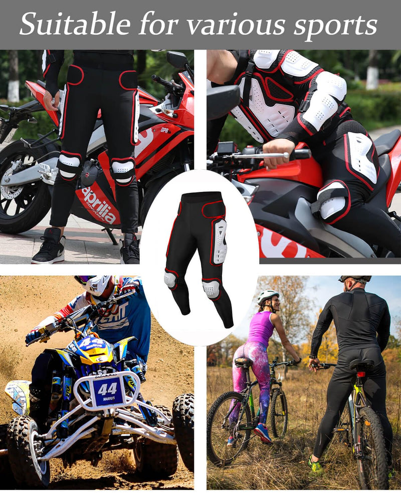  [AUSTRALIA] - Motorcycle Riding Pant - Adult Youth Motocross Protectvie Gear, Dirt Bike Gear Pant with Armor for ATV Cyling Skateboard X-Large Red