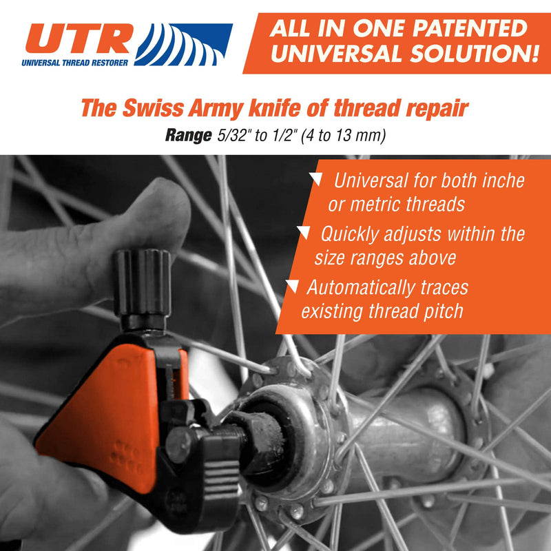  [AUSTRALIA] - Universal Thread Restorer. External Thread Repair Tool. Easily Replaces hundreds of Dies. Automatically chases threads within range 5/32" - 1/2",4-13 mm. All In One Patented Universal Solution!