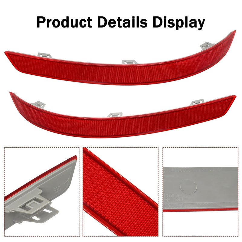 2 PCS Rear Bumper Reflector Fit for Mercedes-Benz X166 GL GL350 GL450 GL500 GL550 GL63 AMG 2013-2016 GLS450 2017-2019 Replace # A1668200474 1668200474 A1668200374 A1668200474 1668200474 A1668200374 1668200374
