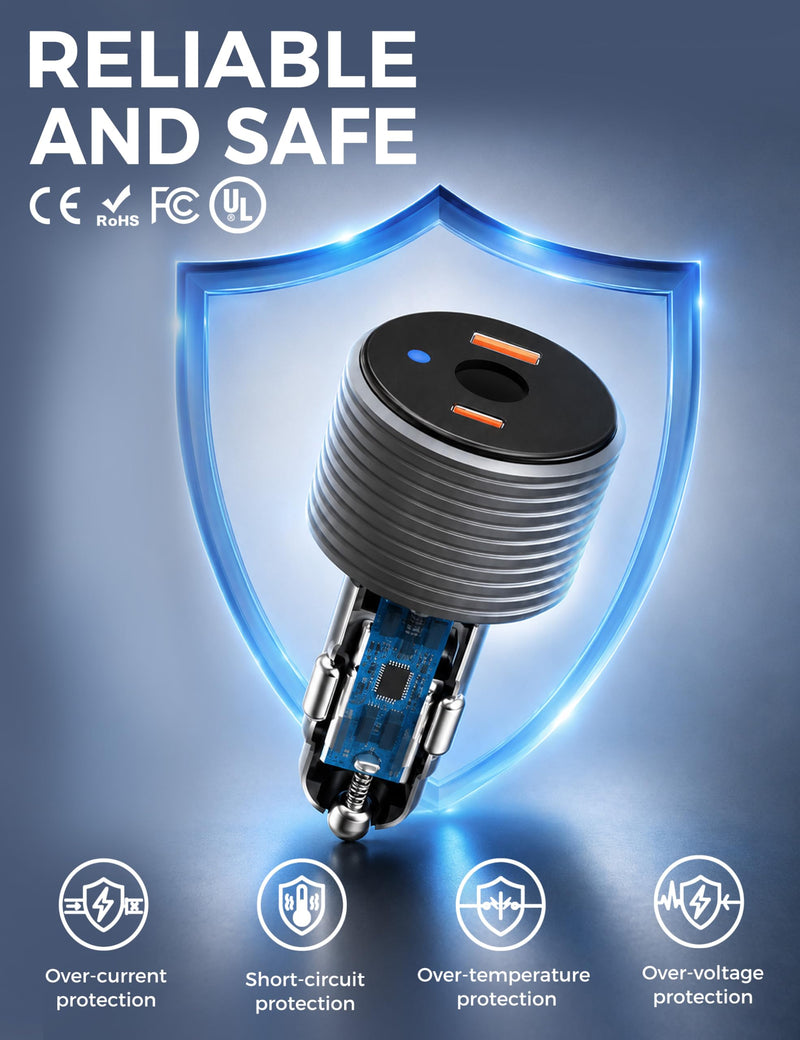 72W Max Stable Voltage Boost Starlink Mini Car Adapter, 3-in-1 Car Charger | 12V to 24V DC Boost Converter, Dual USB Ports, Heat-Resistant Aluminum Housing, Smart Chip, Car Adapter for Cars/Trucks/RVs