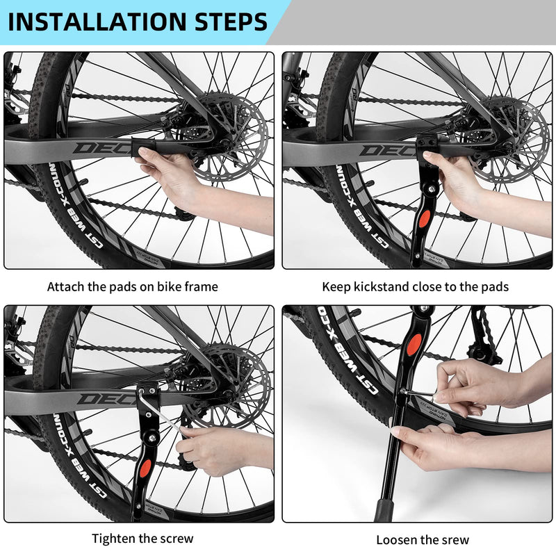 ROCKBROS Adjustable Aluminium Alloy Kickstand for 22''-28'' Mountain & Road Bikes