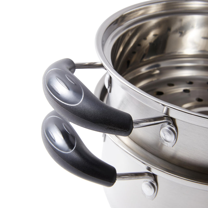 Cuscuzeira Brazilian Cuscuz Steamer Pot – 2-Tier Stainless Steel Steamer for Couscous, Rice, Dumplings, and Vegetables – Compact 18cm Cooker for Daily Meals, Apartments, and Small Households