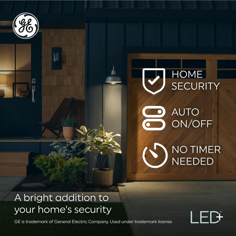 GE LED+ Dusk to Dawn A21 LED Light Bulb, Automatic On/Off Outdoor Light, 13W, Daylight (3 Pack) 3 Bulbs