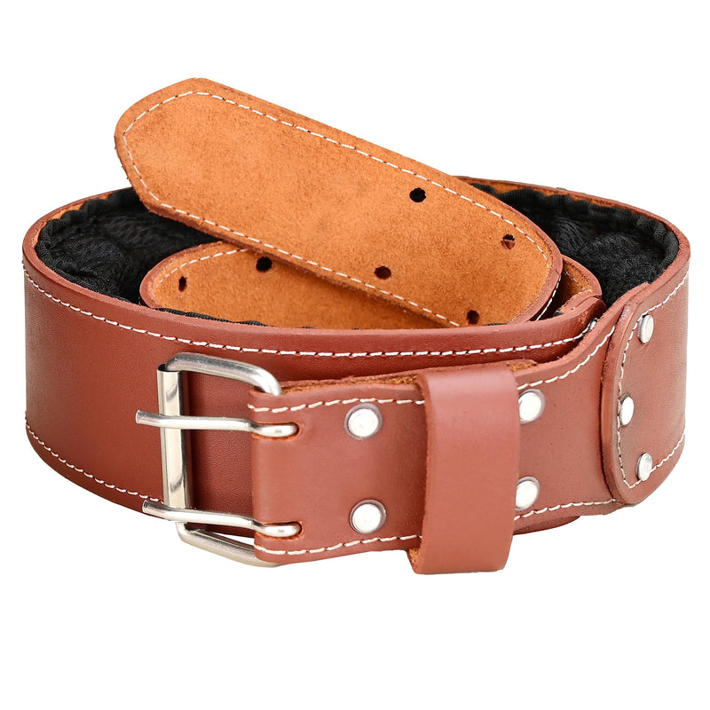 Leather tool belt for men grain leather work belts | 3 inch carpenter constaraction belt multipurpose along with foam padded tool belt 34" to 49" Maroon 302 Standard