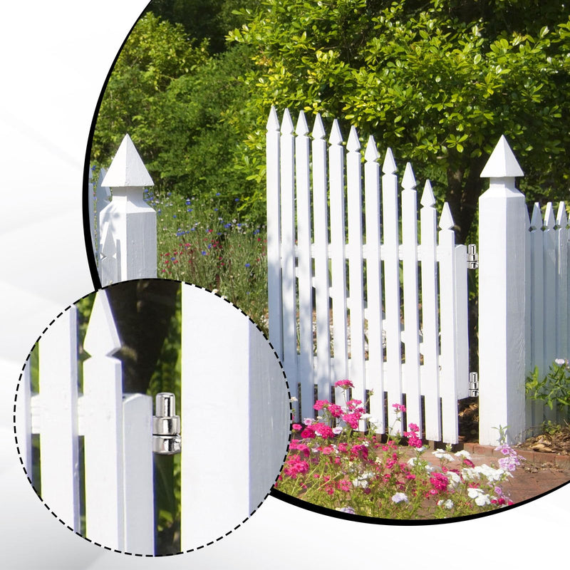 Zonon 2 Pair One Piece 304 Stainless Steel Gate Hinges Set, Eye Hinge and Pin Hinge, Screw Hinges to Mount for Wooden Gates Fences with Hole Dia 5/8'', Silver